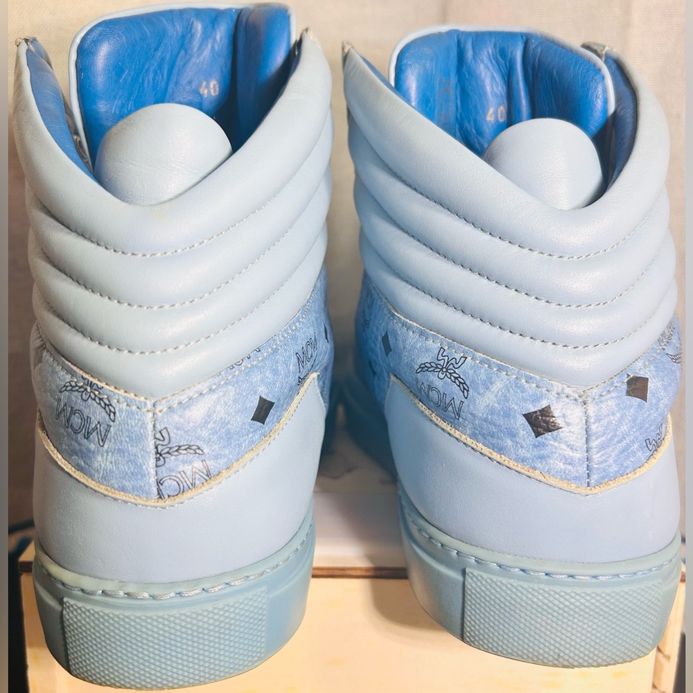 MCM visetos blue Leather high top Iconic sneakers | GC | No Box - Picture 11 of 15
